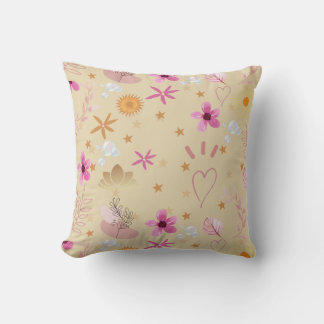 PINK UND BEIGE STARTEN UND BLUME PILLOW KISSEN