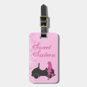 Pink und Black 16 . Geburtstag Gepäckanhänger