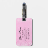 Pink und Black 16 . Geburtstag Gepäckanhänger (Rückseite vertikal)