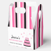Pink und Black 60. Geburtstag Cake Gastgeschenk Bo Geschenkschachtel (Geöffnet)