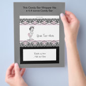 Pink und Black Baby Dusche Bar Wrapper Flyer (Hand)