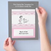 Pink und Black Baby Dusche Bar Wrapper Flyer (Hand)