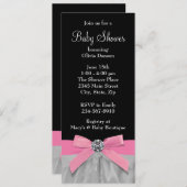 Pink und Black Baby Girl Dusche Einladung (Vorne/Hinten)