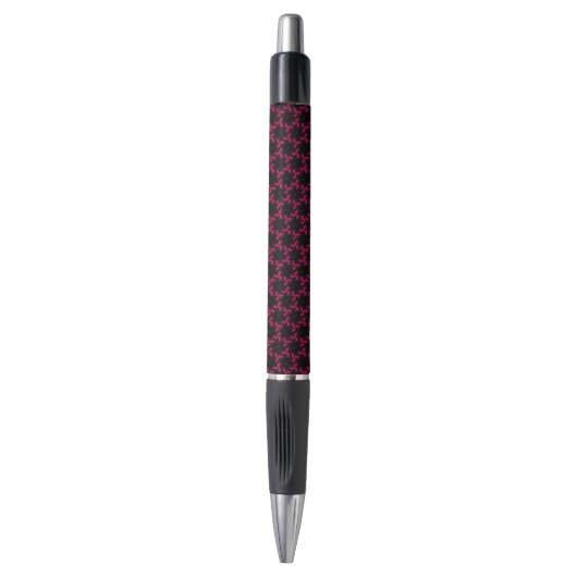 Pink und Black Blume Cluster Pen Kugelschreiber (Vorderseite Vertikal)