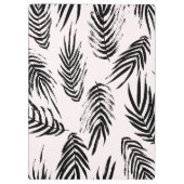 Pink und Black Brush Palm Blätter Muster Klemmbrett (Rückseite)