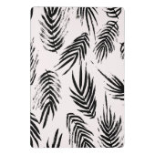 Pink und Black Brush Palm Blätter Muster Mini Klemmbrett (Rückseite)