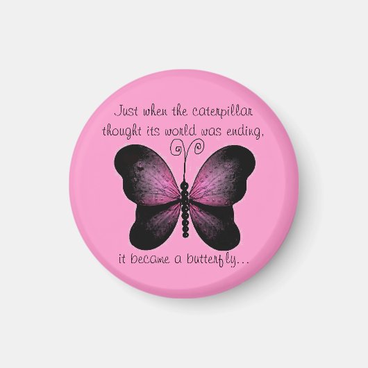 Pink und Black Butterfly Magnet (Vorne)