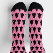 Pink und Black Christmas Tree Crew Socks Socken (Oben)