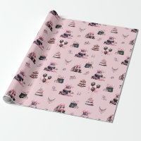 Pink und Black Couture Fashion Birthday Muster
