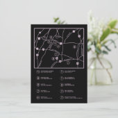 Pink und Black Custom Wedding Map Eintrittskarte Begleitkarte (Stehend Vorderseite)