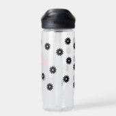 Pink und Black Daisy Mama Wasserflasche Trinkflasche (Rückseite)