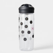 Pink und Black Daisy Mama Wasserflasche Trinkflasche (Vorderseite)
