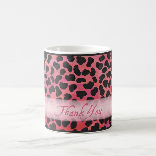 Pink und Black Dalmatiner Pattern Vielen Dank Kaffeetasse (Mittel)