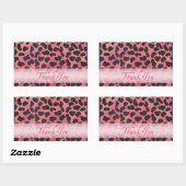Pink und Black Dalmatiner Pattern Vielen Dank Rechteckiger Aufkleber (Blatt)