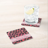 Pink und Black Dalmatiner Pattern Vielen Dank Rechteckiger Pappuntersetzer (Vor Ort)