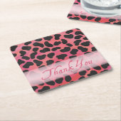 Pink und Black Dalmatiner Pattern Vielen Dank Rechteckiger Pappuntersetzer (angewinkelt)