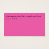 Pink und Black Damask Wedding Favor Tag (Rückseite)