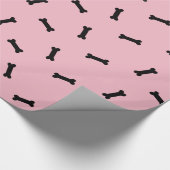 Pink und Black Dog Bones Begleitheitscreme Geschenkpapier (Ecke)
