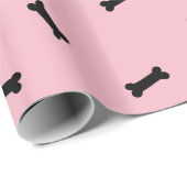 Pink und Black Dog Bones Begleitheitscreme Geschenkpapier (Rolleneckpunkt)