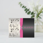 Pink und Black Floral UAWG Postkarte (Stehend Vorderseite)