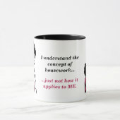 Pink und Black Funny Funny Housework Concept Tasse (Zentrum)