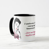 Pink und Black Funny Funny Housework Concept Tasse (Vorderseite Links)