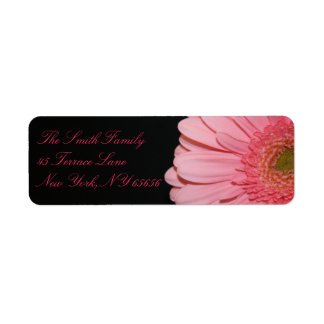 Pink und Black Gerber Daisy Rücksendeadressen-Aufk