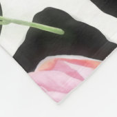 Pink und Black Giraffe Muster und Blume Fleecedecke (Ecke)