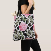 Pink und Black Giraffe Muster und Blume Tasche (Von Nahem)