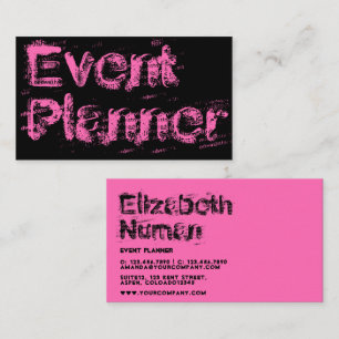 Pink und Black Grunge Typografie-Visitenkarte Visitenkarte