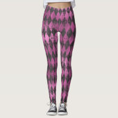 Pink und Black Harlequin Leggings (Vorderseite)