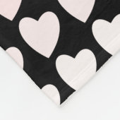 Pink und Black Heart Pattern Girly Fleecedecke (Ecke)
