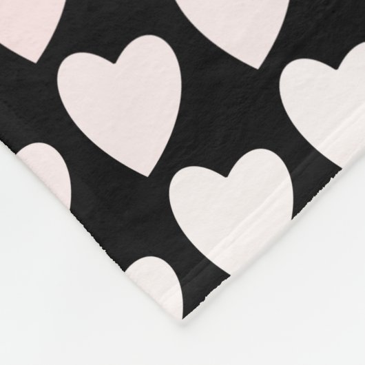 Pink und Black Heart Pattern Girly Fleecedecke (Ecke)