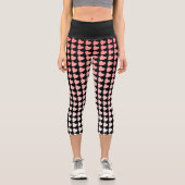 Pink und Black Heart Pattern Gradient Girl Capri Leggings (Vorderseite)