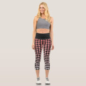 Pink und Black Heart Pattern Gradient Girl Capri Leggings (Vorderseite)