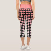 Pink und Black Heart Pattern Gradient Girl Capri Leggings (Rückseite)