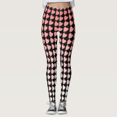 Pink und Black Heart Pattern Gradient Girl Leggings (Vorderseite)