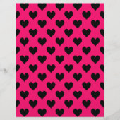 Pink und Black Heart Pattern Papier (Vorderseite)