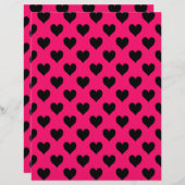 Pink und Black Heart Pattern Papier (Vorne/Hinten)