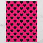 Pink und Black Heart Pattern Papier (Rückseite)