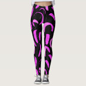 Pink und Black Kiteboarding Segel Pattern Kites Leggings (Vorderseite)