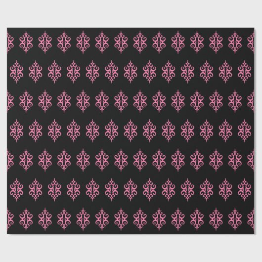 Pink und Black Lace Musterpapier Geschenkpapier (Flach)