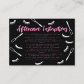 Pink und Black Lashes Eyelash Extensions Nachbehan Visitenkarte (Vorderseite)