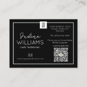 Pink und Black Lashes Eyelash Extensions Nachbehan Visitenkarte (Rückseite)