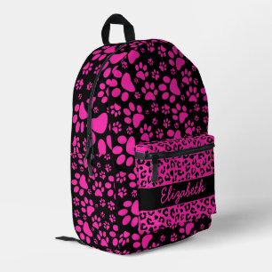 Pink und Black Leopard Print und Paare Personalisi Bedruckter Rucksack
