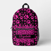 Pink und Black Leopard Print und Paare Personalisi Bedruckter Rucksack (Vorderseite)