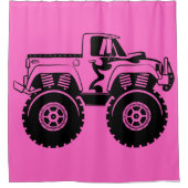 Pink und Black Monster Truck Duschvorhang (Vorderseite)