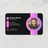 Pink und Black Nail Techniker Visitenkarte (Vorderseite)