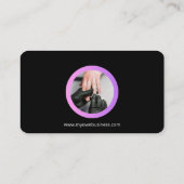 Pink und Black Nail Techniker Visitenkarte (Rückseite)