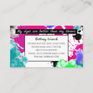 Pink und Black Paint Business Card Visitenkarte